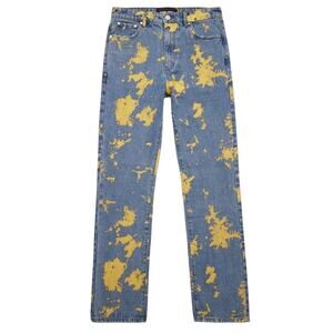 Homme + Femme SPLATTER DENIM JEANS BLUE AND YELLOW, Unisex 38, New w/ Tag $150